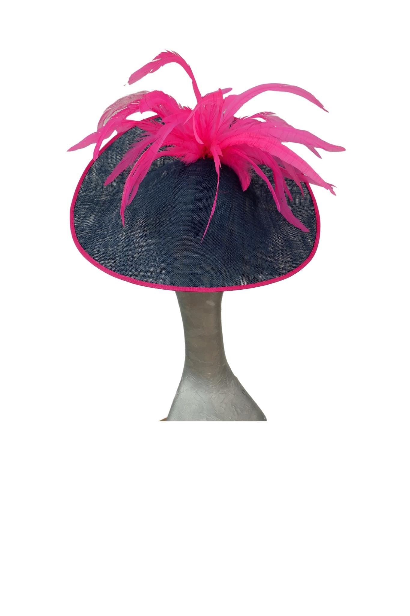 Tula Navy & Cerise Large feature fascinator