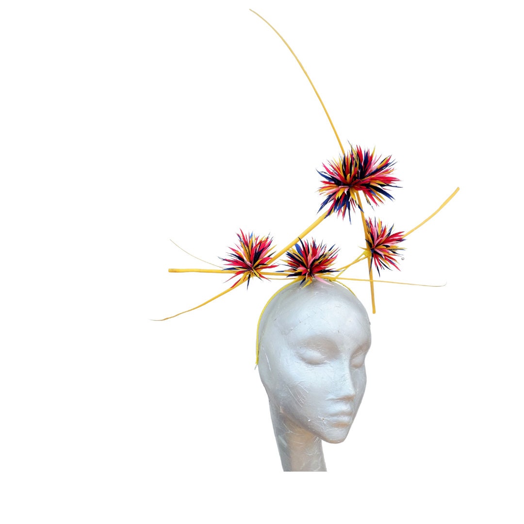 Havana - Yellow & Rainbow fascinator