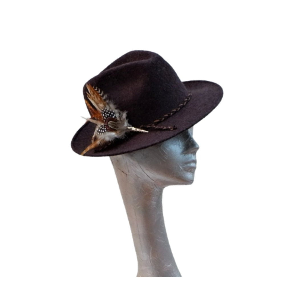 Iona - Chocolate Mix  Felt Trilby Hat