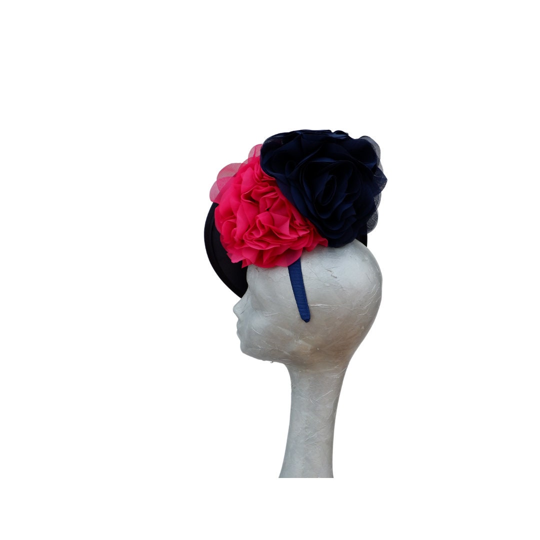 Bliss - Navy & Fuchsia Satin Hatinator