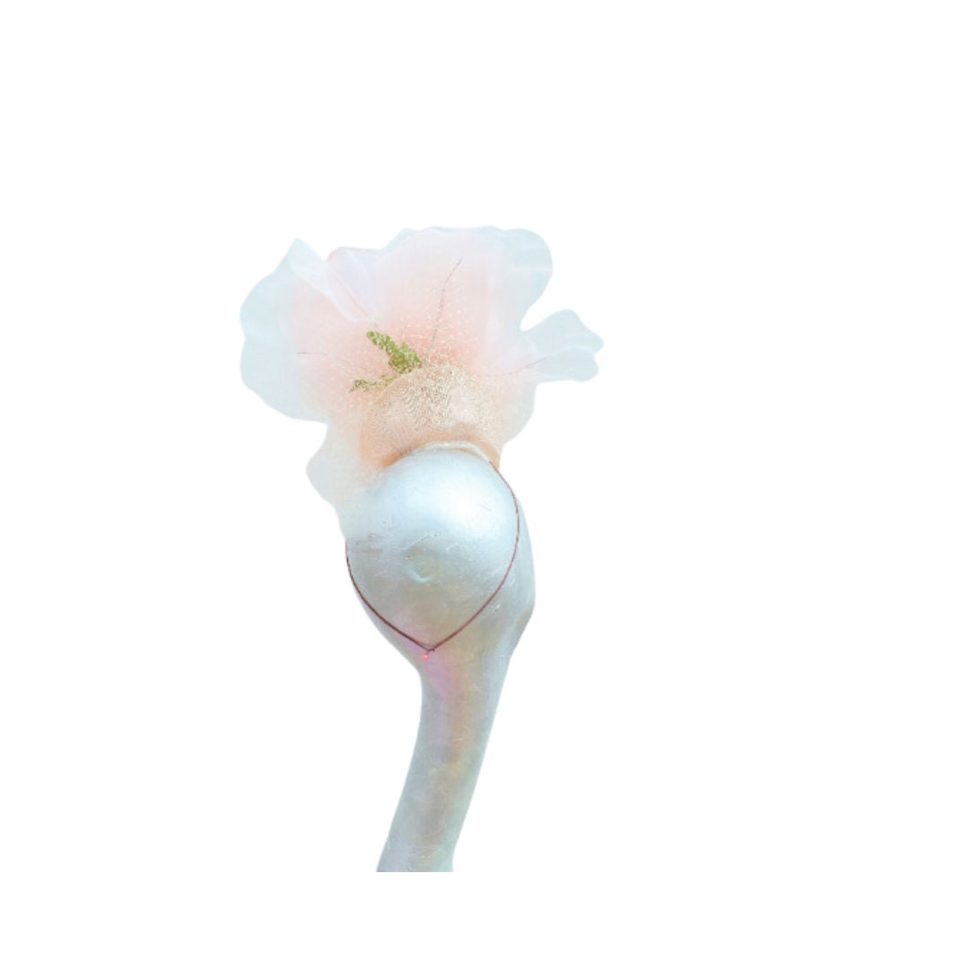 Haydock -- Blush Pillbox with Veil & 12" silk rose
