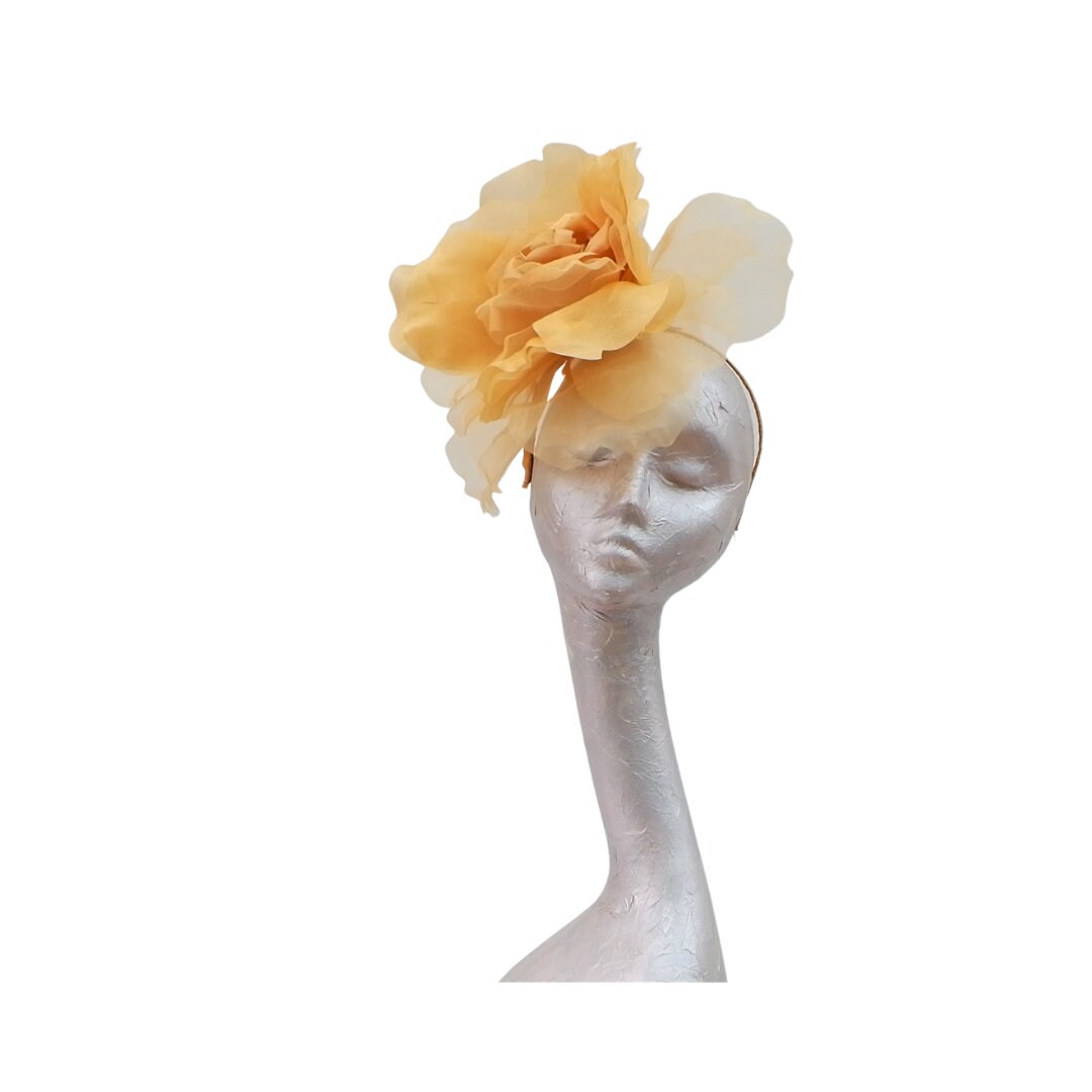 Ava-- Silk organza 12 inch Rose  fascinator 20+ Colours Available