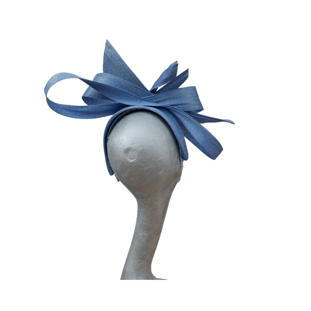 Ivy - Powder blue & silver Silk Abaca Fascinator