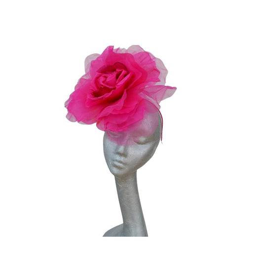Ava--Magenta Ombre silk/organza 12" flower fascinator