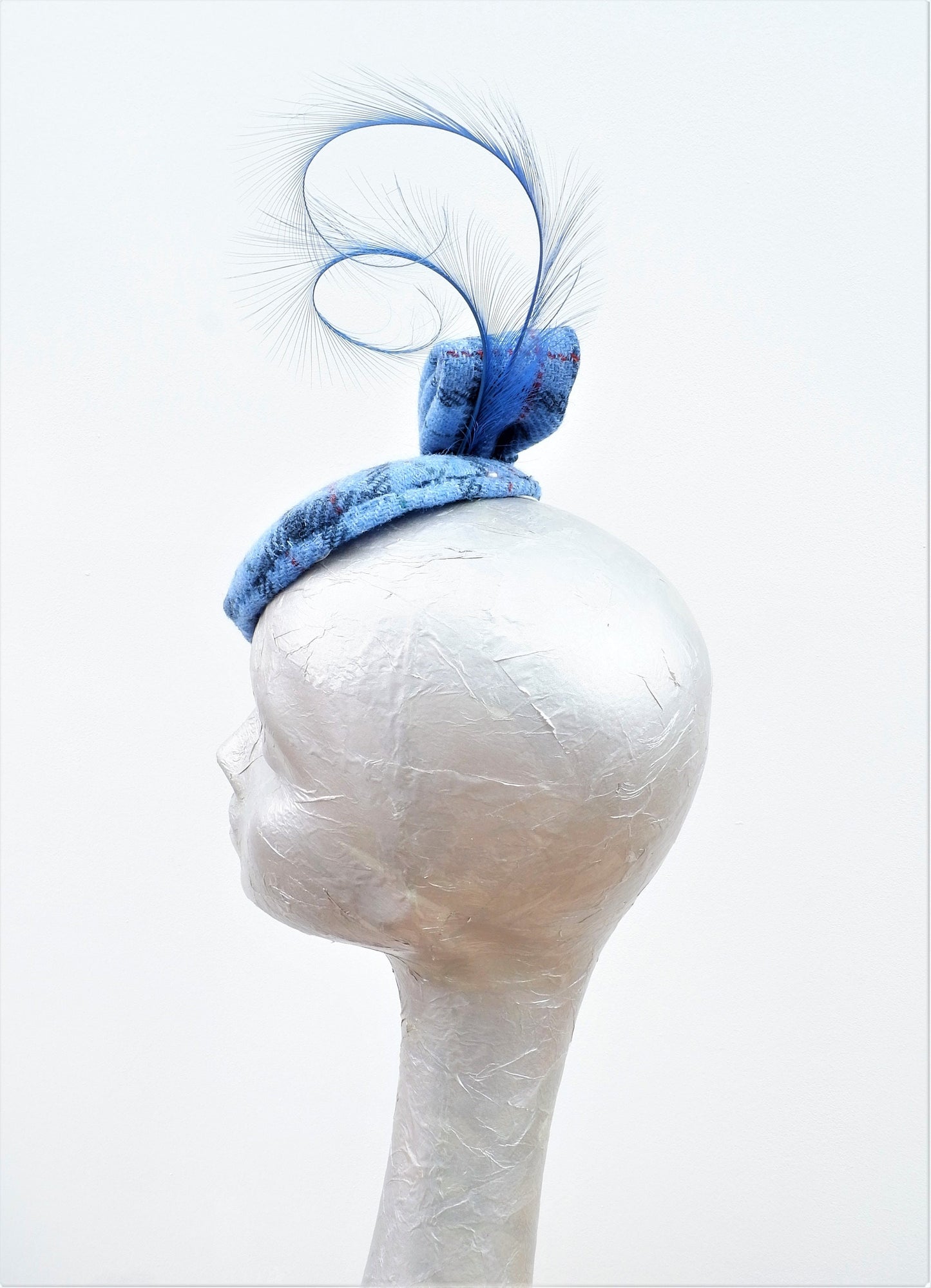 Harris - Blue Harris Tweed Cocktail button base