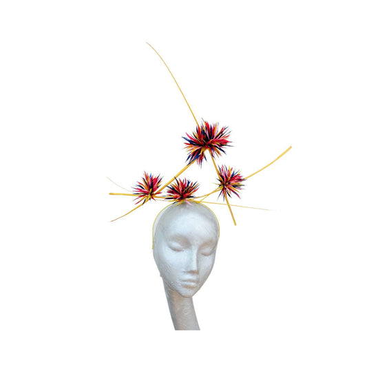 Havana - Yellow & Rainbow fascinator