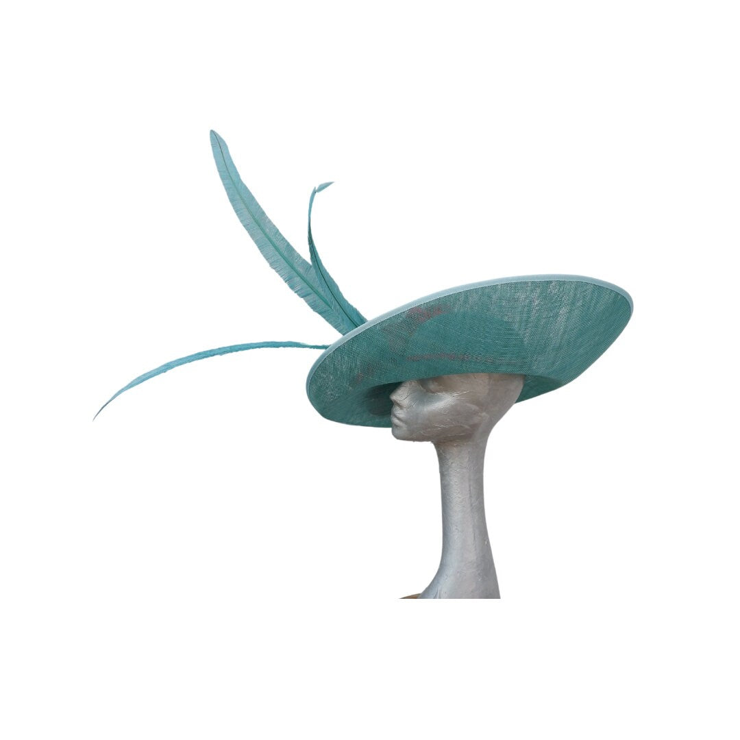 Sienna - Lagoon/Jade and hot pink  large sweeped brim hat