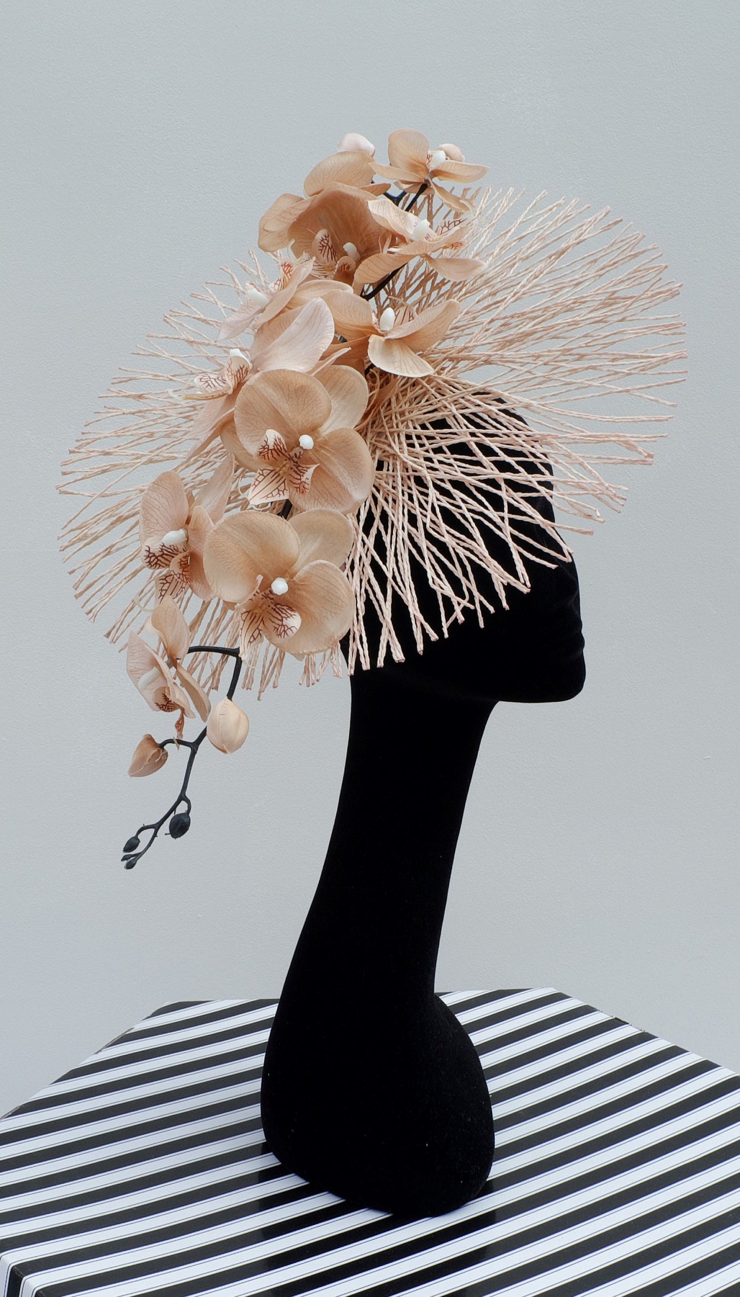 Mimosa - Nude Feature Orchid Fascinator