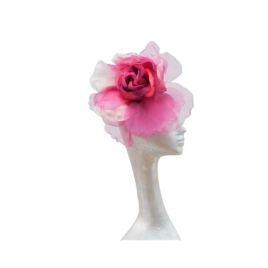 Ava--silk/organza 12" flower fascinator