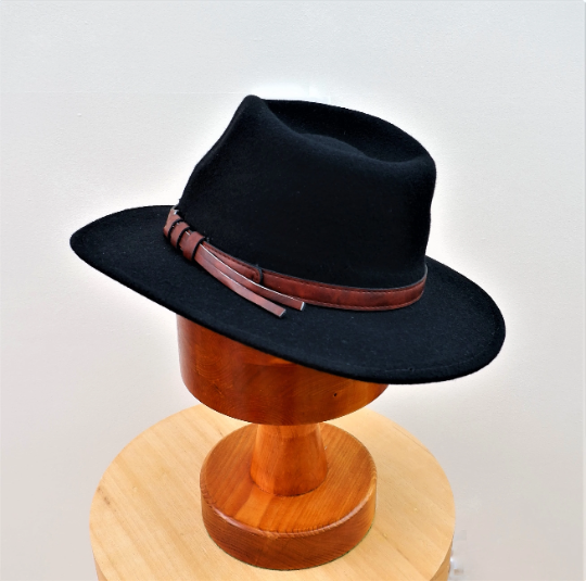 Alexander - Gentleman's 100% Wool Black Fedora Hat