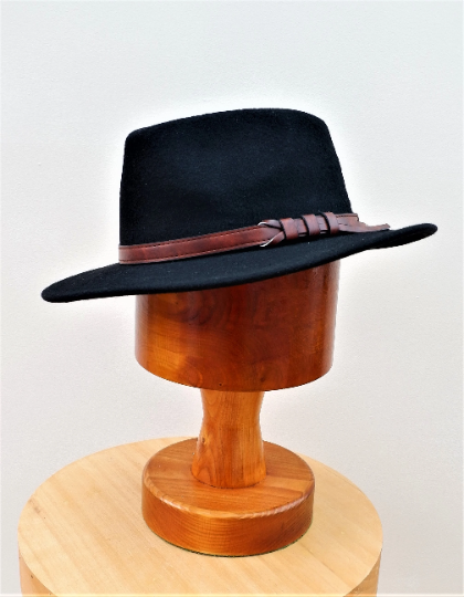 Alexander - Gentleman's 100% Wool Black Fedora Hat