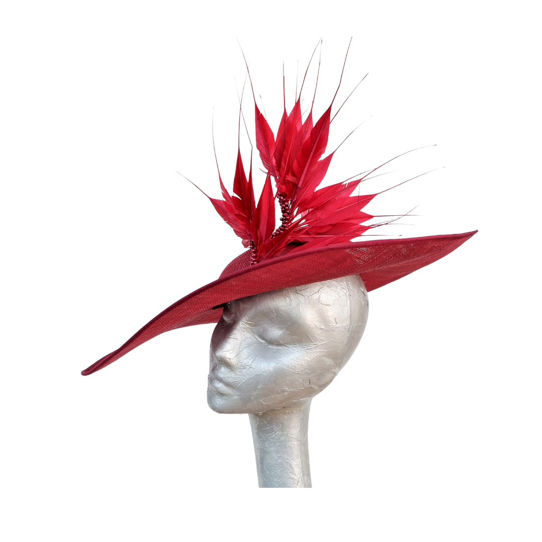 Anya - Cherry Red Irregular Shaped Hat
