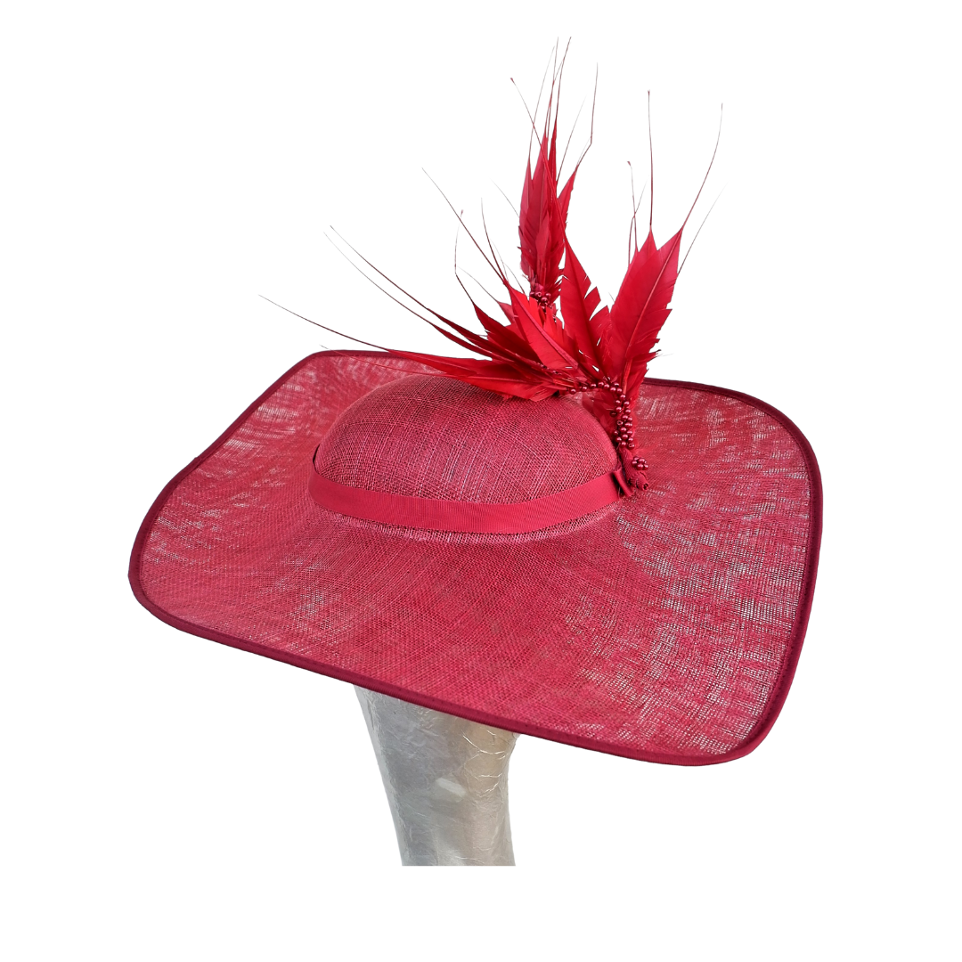 Anya - Cherry Red Irregular Shaped Hat