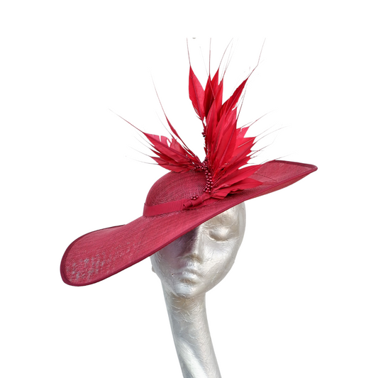 Anya - Cherry Red Irregular Shaped Hat