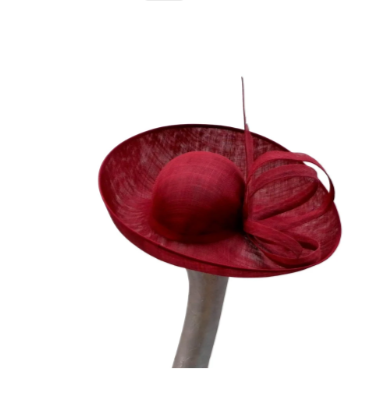 Large upturned feature hat in Cherry/Crimson red by Hats2go Made to order - Also available i over 50 colours