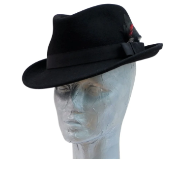 Jackson - Gentleman's 100% Wool  Waterproof Black Trilby Hat