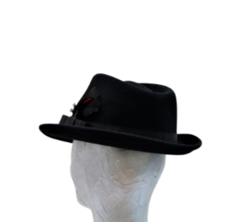 Jackson - Gentleman's 100% Wool  Waterproof Black Trilby Hat