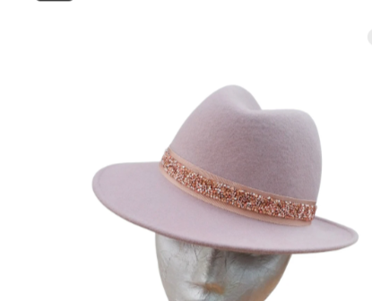 Rhondon - Blush Trilby Rose Gold Diamante trim