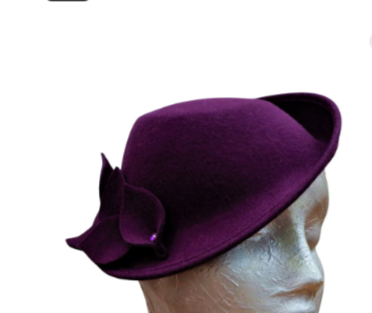 Pluto  - Plum Felt percher hat