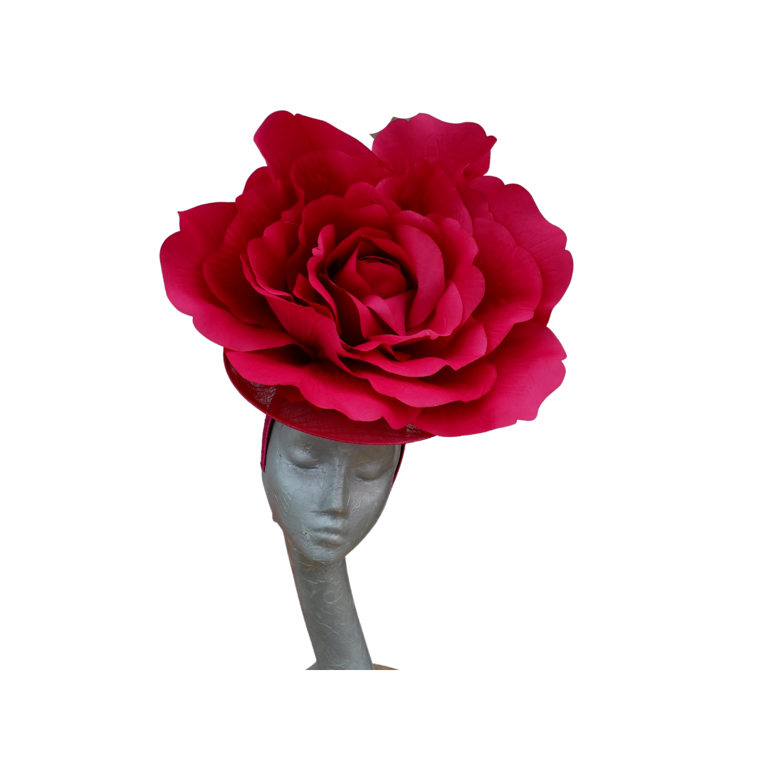 Lizzy 2- Giant oversized 50cm Hot Pink rose headpiece