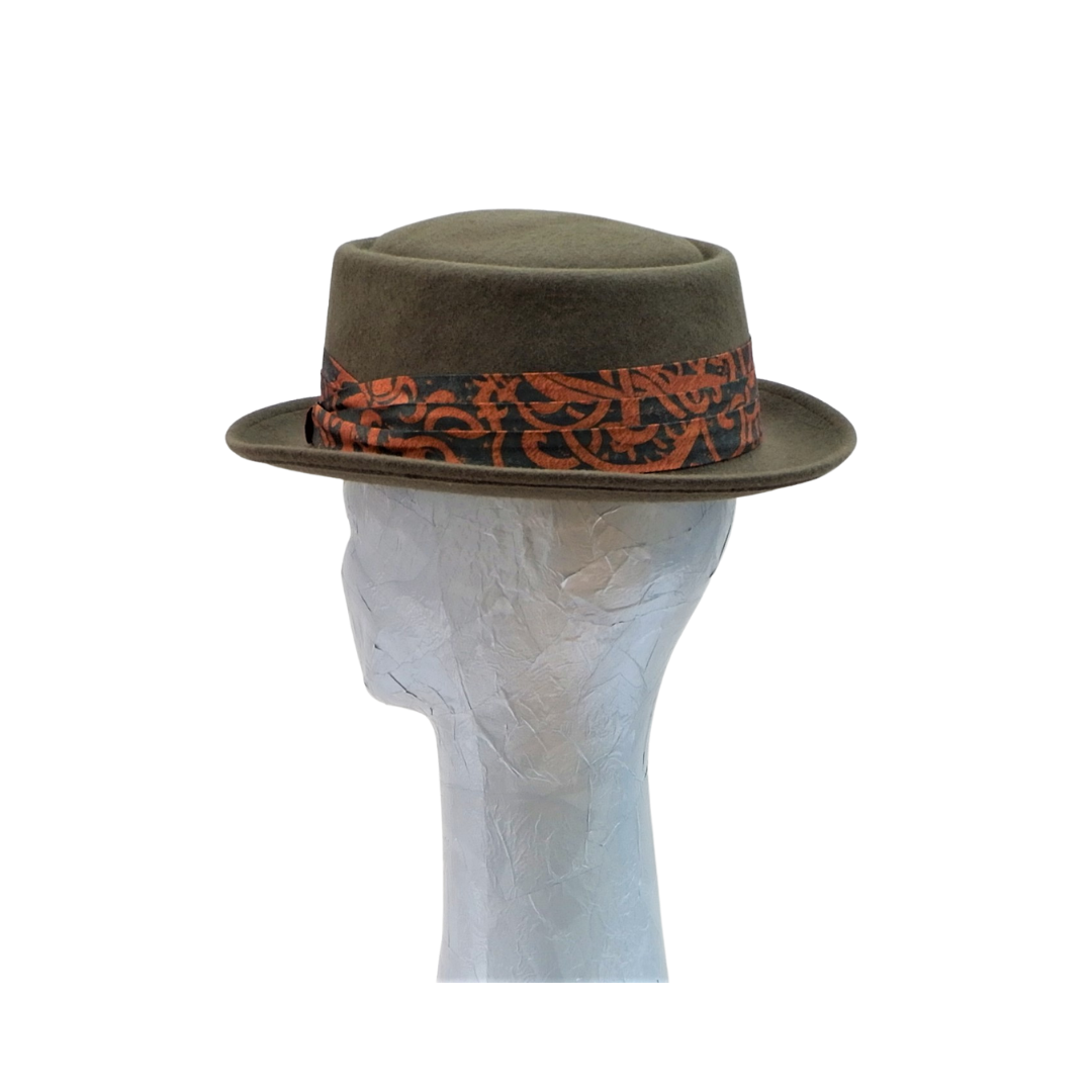 Luka - Gentleman's Khaki Felt Porkpie Hat
