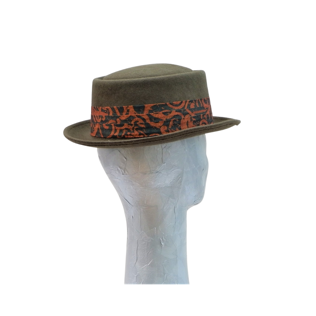 Luka - Gentleman's Khaki Felt Porkpie Hat