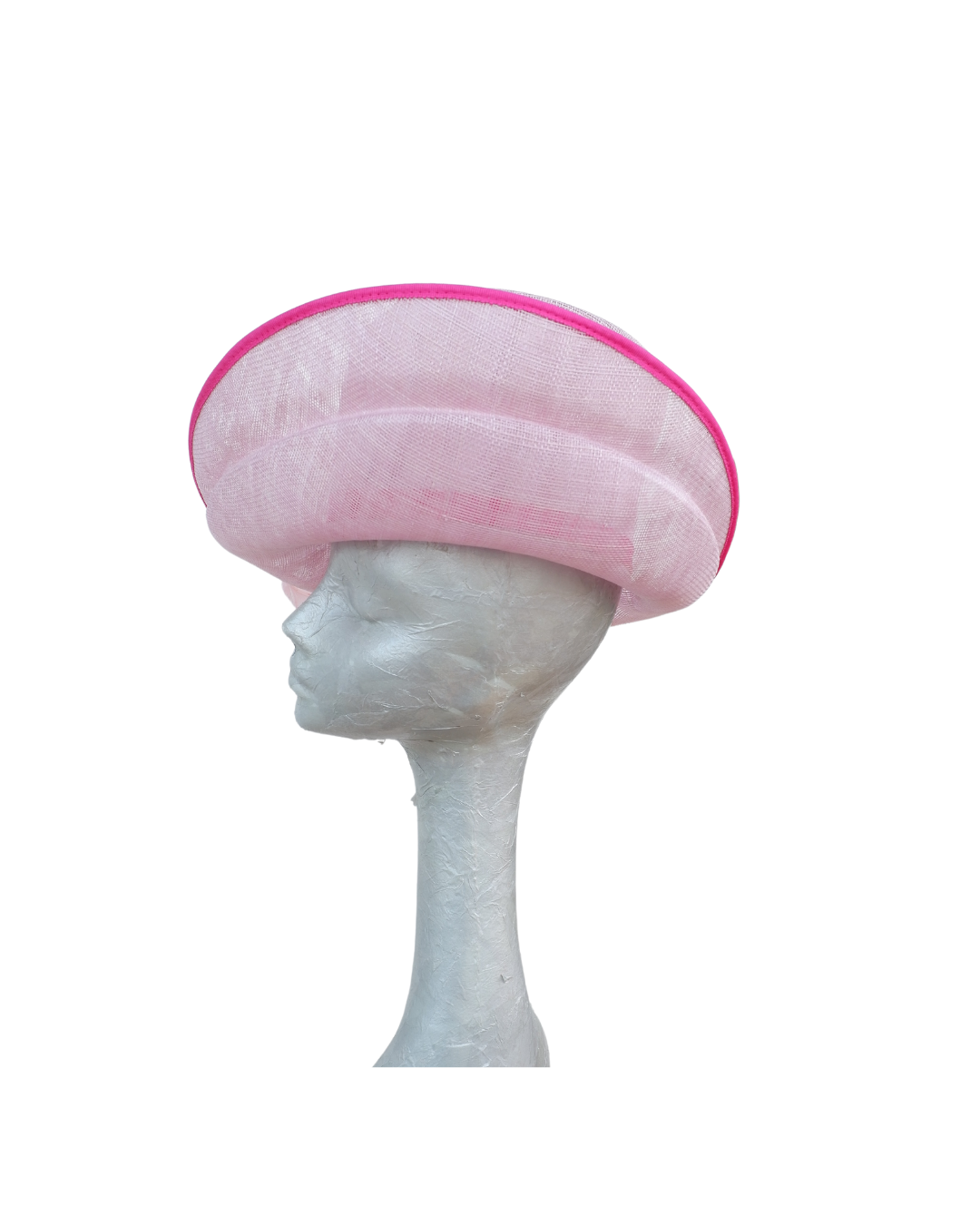 Shelby  -3 Tone Orchid Pink Hat with Cerise pink , Clover pink Feathers trimmed in fuchsia