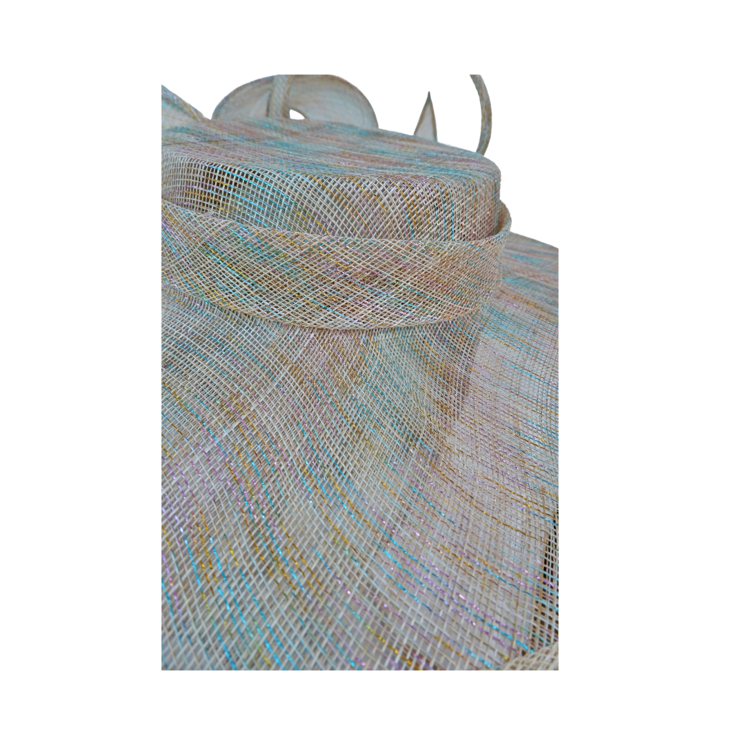 Tammy - Rainbow Lurex Boater - Available in two Colours Black & Ivory