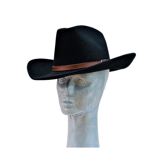 Texan Gentleman's 100% Wool Black Cowboy Hat
