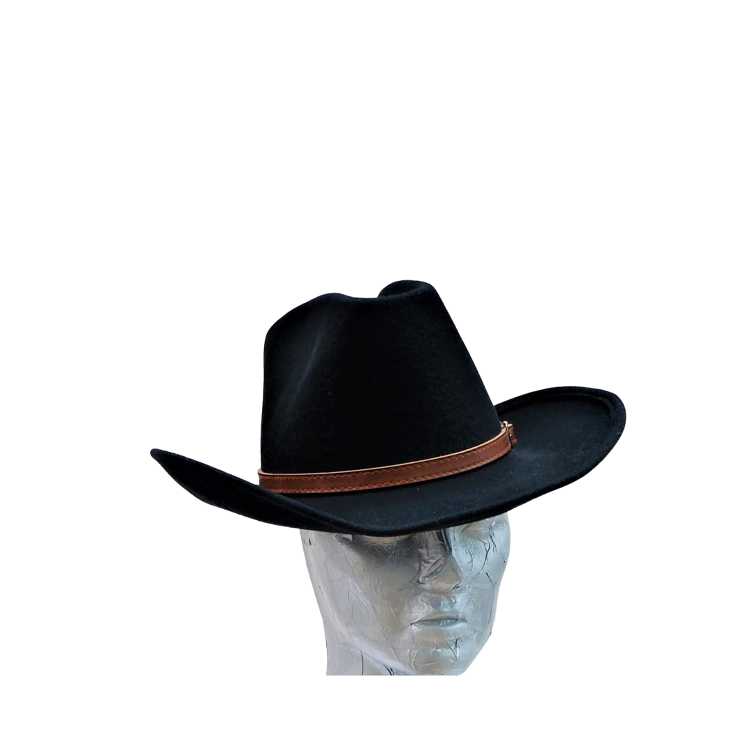 Texan Gentleman's 100% Wool Black Cowboy Hat