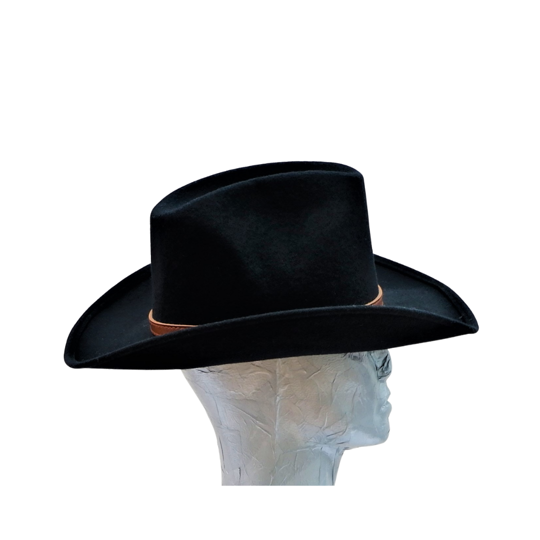 Texan Gentleman's 100% Wool Black Cowboy Hat
