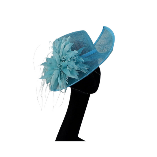 Venus -  Stunning feature hat In Two Tone Kingfisher