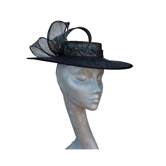 Tammy - Rainbow Lurex Boater - Available in two Colours Black & Ivory