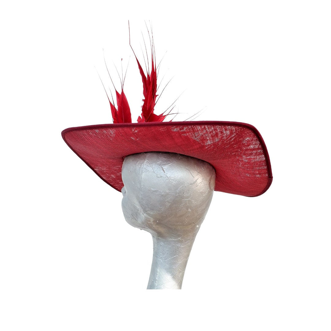 Anya - Cherry Red Irregular Shaped Hat