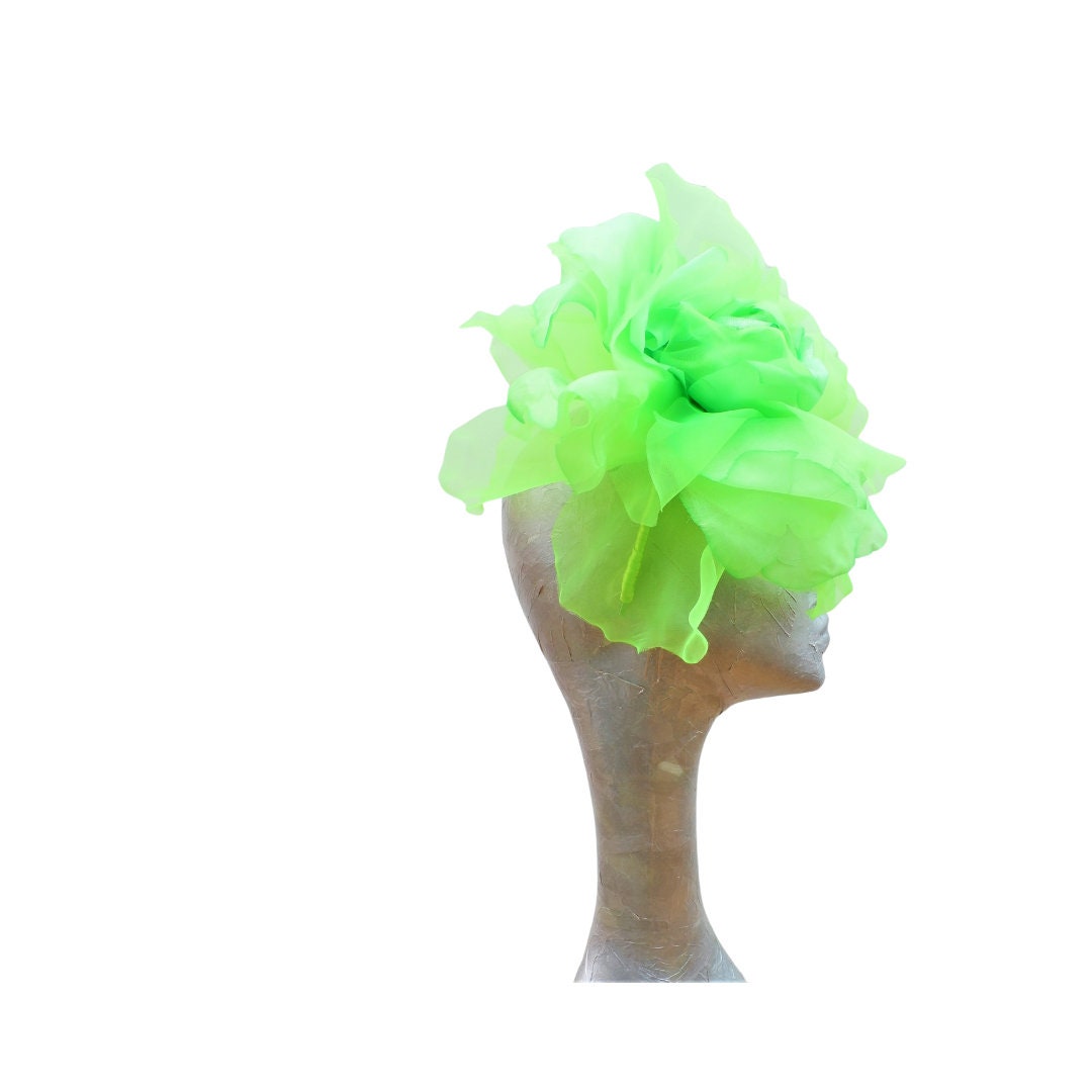 Ava-- Apple Flo  silk organza 12 inch flower  fascinator
