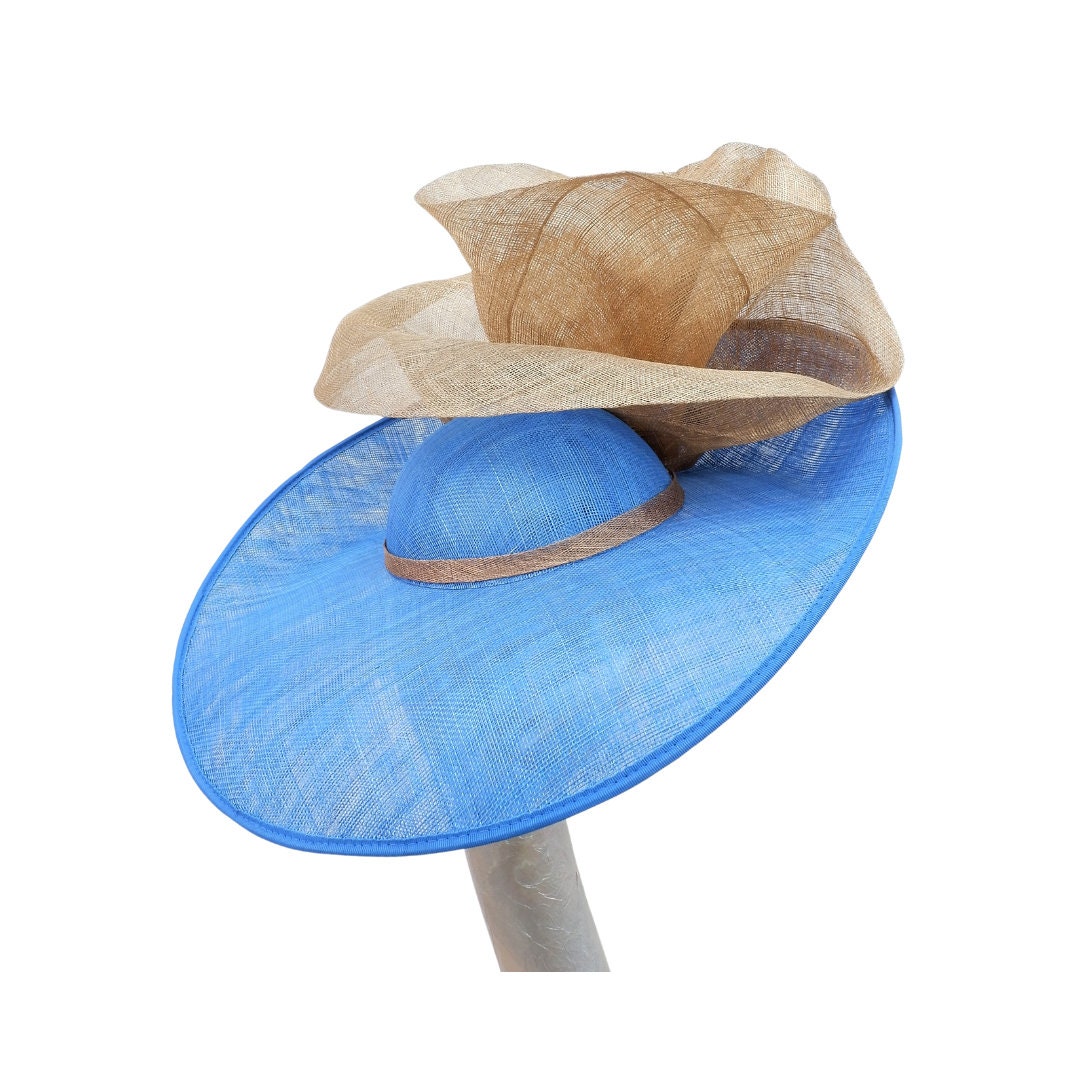 Coast- Feature hat in Electric Blue with Metallic Gold trim