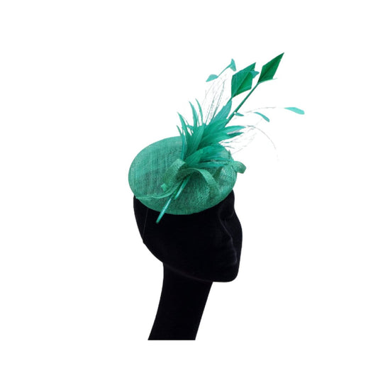 Immy - Emerald Green Pillbox/Button Fascinator