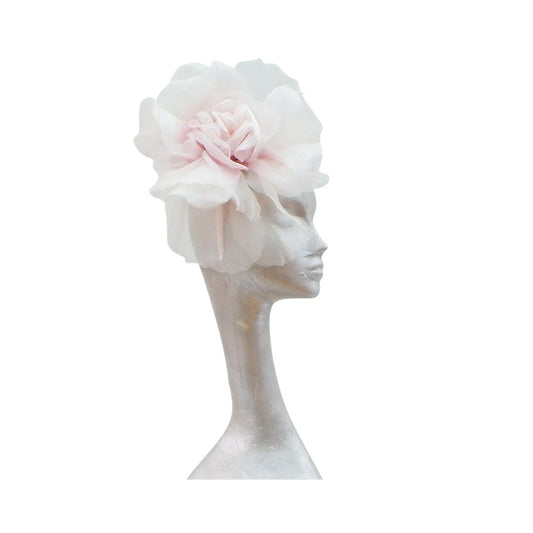 Ava--- Pale Pink silk 12" Rose fascinator