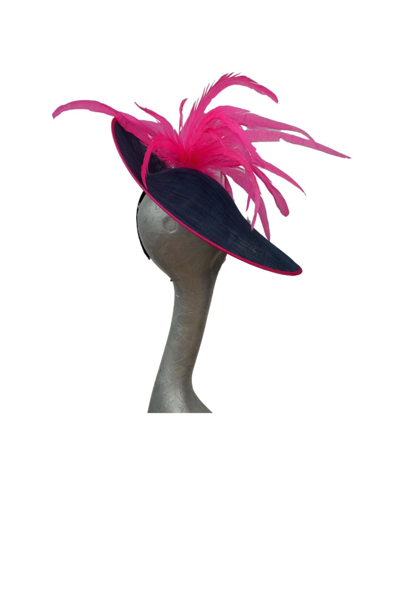 Tula Navy & Cerise Large feature fascinator