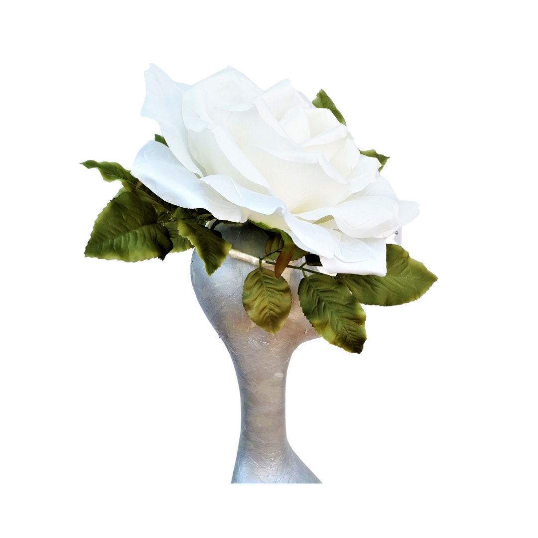Liz - Large oversized 40cm Ivory rose fascinator