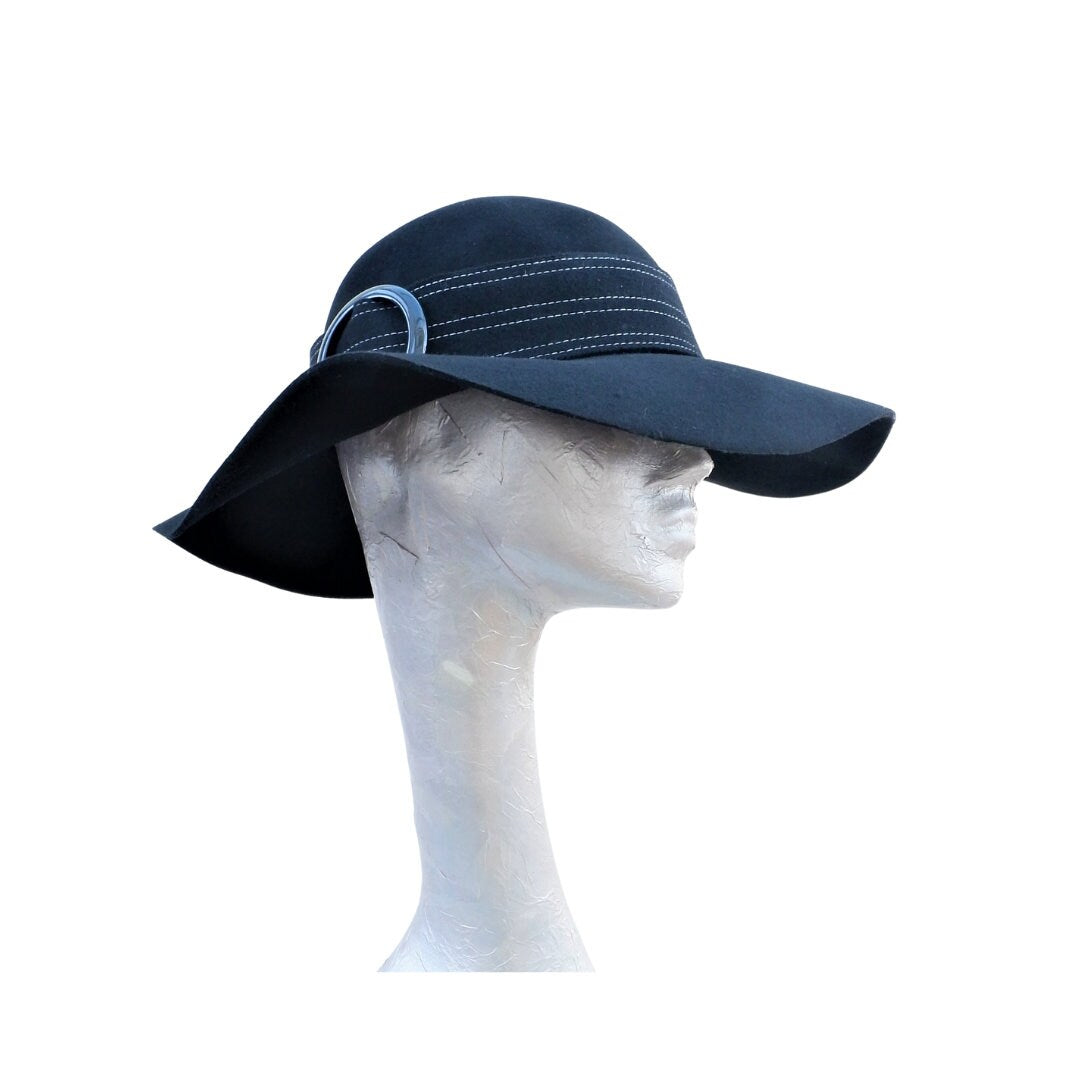 Milly - Black Floppy Felt Hat