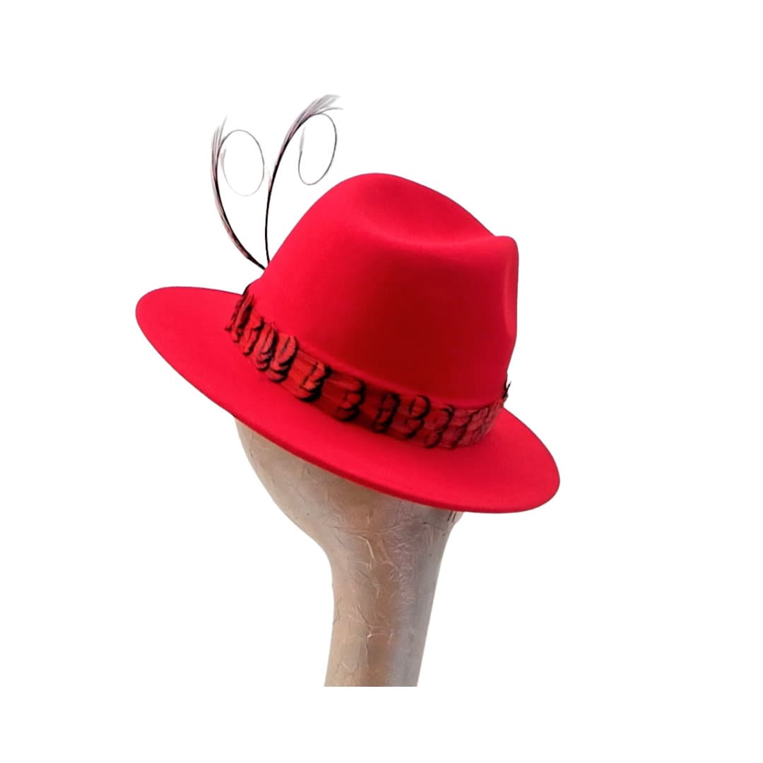 Bailey - Scarlet Red Felt Fedora Hat