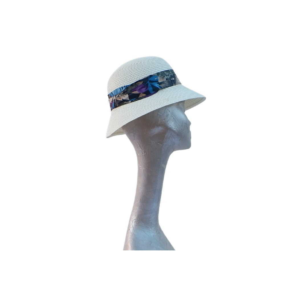 Cream Straw cloche Summer hat by Hats2go