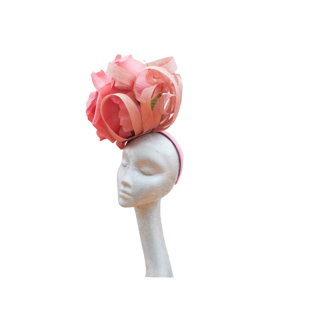 Rosa Large Dusky Pink Rose Fascinator ideal for Royal Ascot