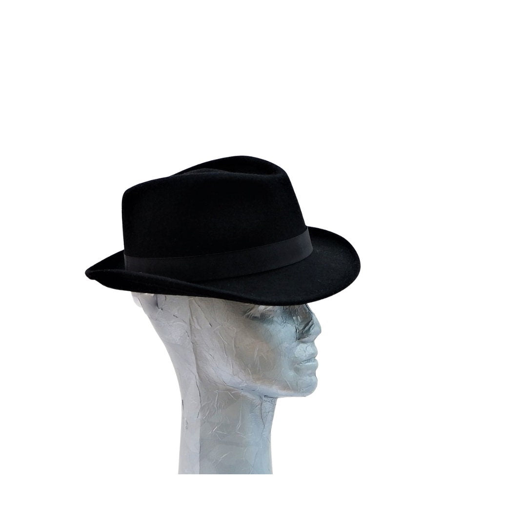 Jackson - Gentleman's 100% Wool  Waterproof Black Trilby Hat