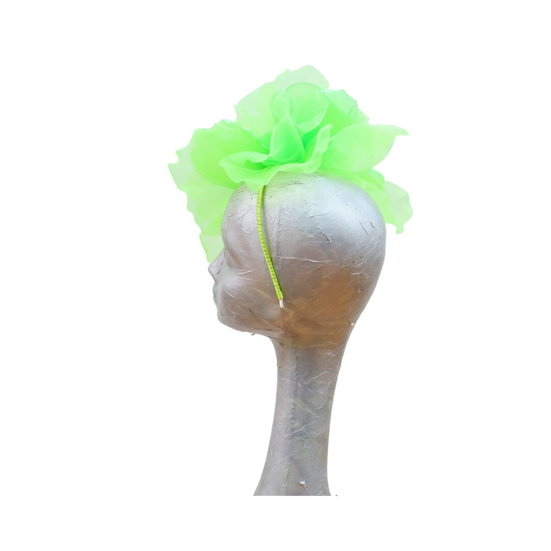 Ava-- Apple Flo  silk organza 12 inch flower  fascinator