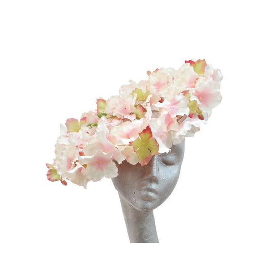 Hydrangea - Pale pink hatinator with silk hydrangea flowers