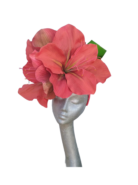 Amaryllis - Giant red Amaryllis headpiece