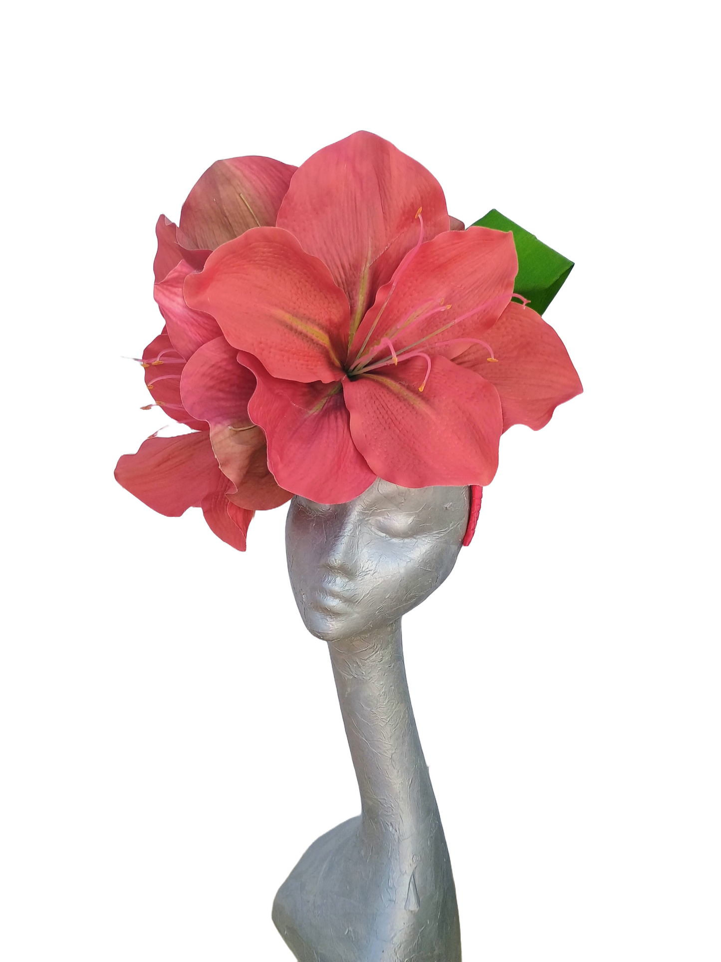Amaryllis - Giant red Amaryllis headpiece