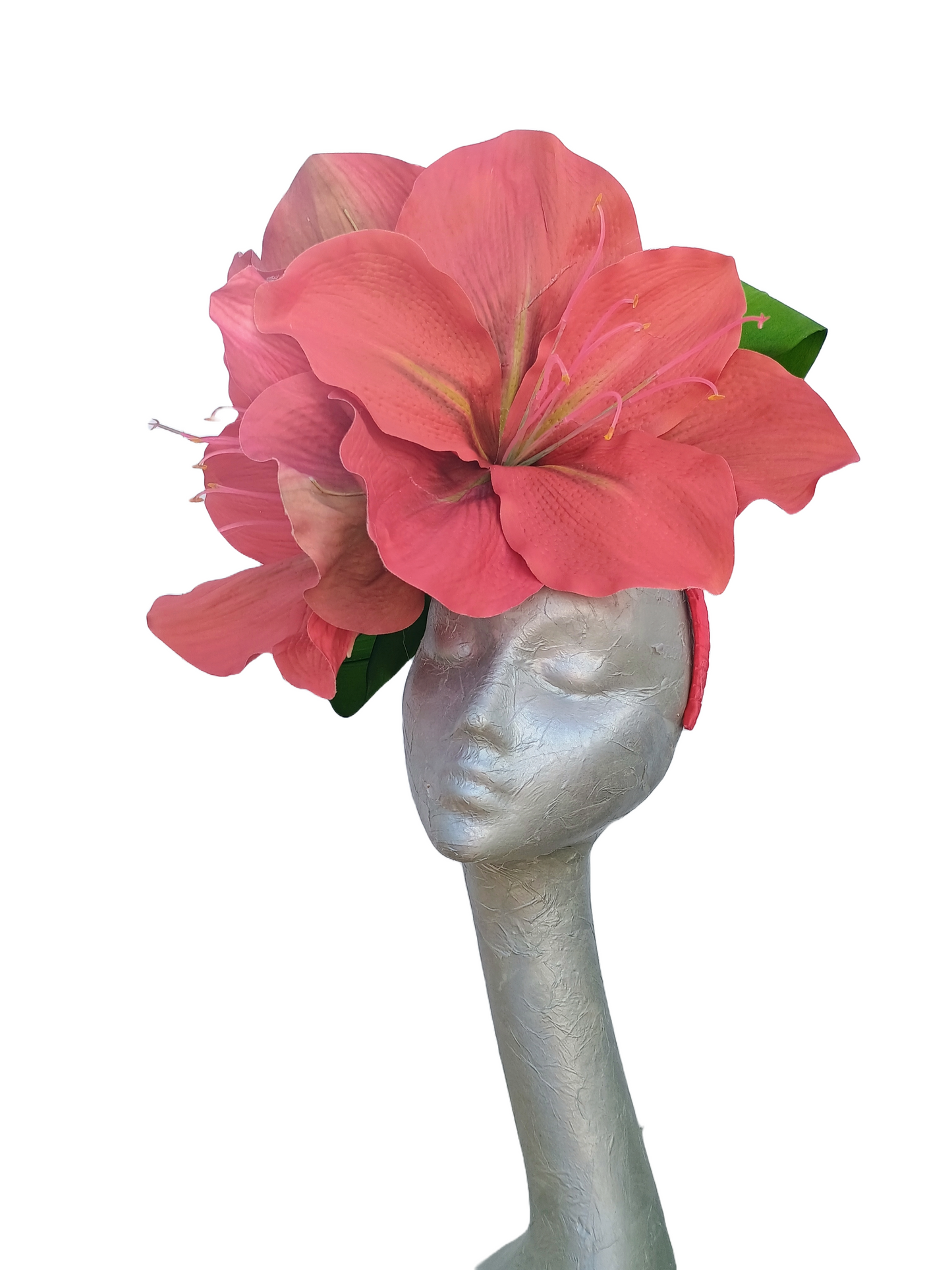 Amaryllis - Giant red Amaryllis headpiece